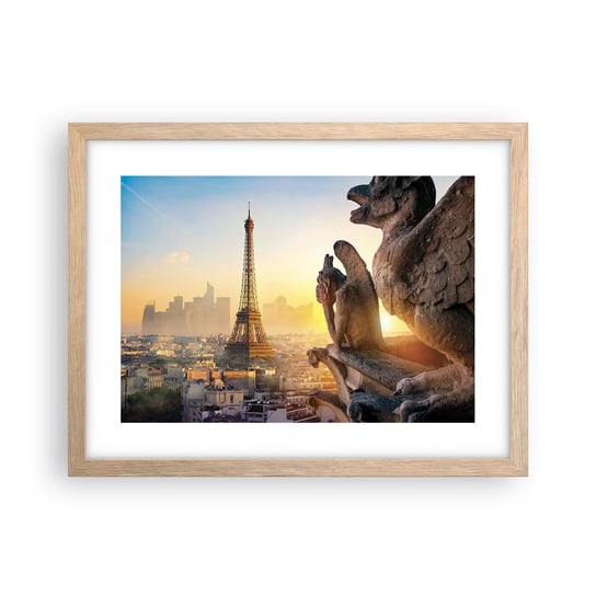 Obraz - Plakat - Wiele się zmieniło… - 40x30cm - Miasto Wieża Eiffla Paryż - Foto Plakaty na ścianę w ramie jasny dąb - Plakat do Salonu Sypialni ARTTOR ARTTOR