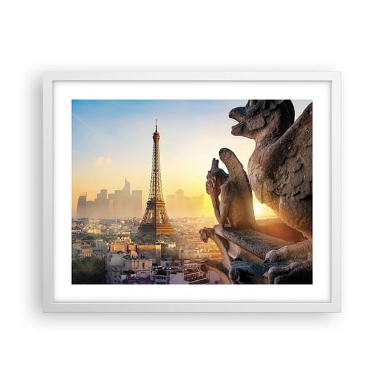 Obraz - Plakat - Wiele się zmieniło… - 50x40cm - Miasto Wieża Eiffla Paryż - Foto Plakaty w ramie koloru białego do Salonu Sypialni ARTTOR ARTTOR