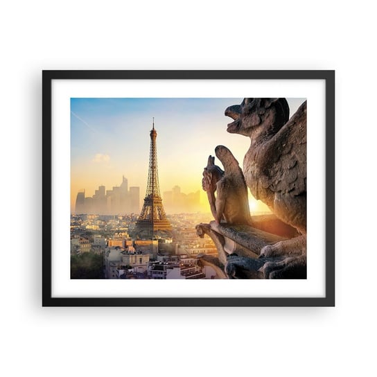 Obraz - Plakat - Wiele się zmieniło… - 50x40cm - Miasto Wieża Eiffla Paryż - Foto Plakaty w ramie koloru czarnego do Salonu Sypialni ARTTOR ARTTOR
