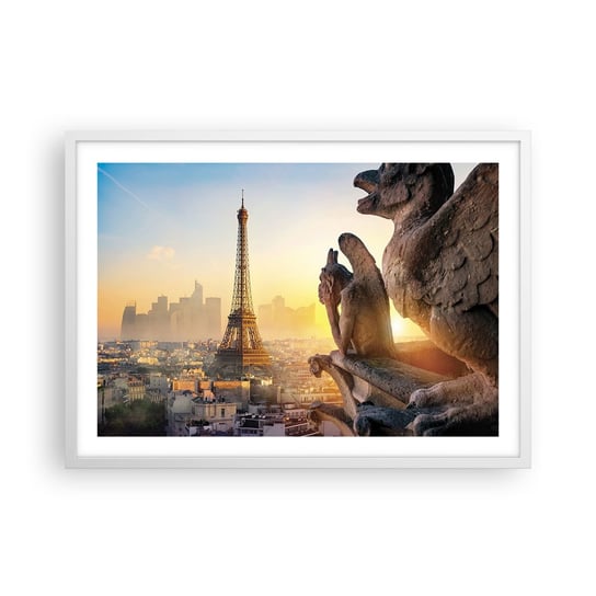 Obraz - Plakat - Wiele się zmieniło… - 70x50cm - Miasto Wieża Eiffla Paryż - Nowoczesny modny obraz Plakat rama biała ARTTOR ARTTOR