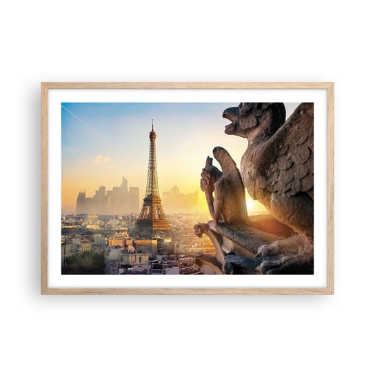 Obraz - Plakat - Wiele się zmieniło… - 70x50cm - Miasto Wieża Eiffla Paryż - Nowoczesny modny obraz Plakat rama jasny dąb ARTTOR ARTTOR