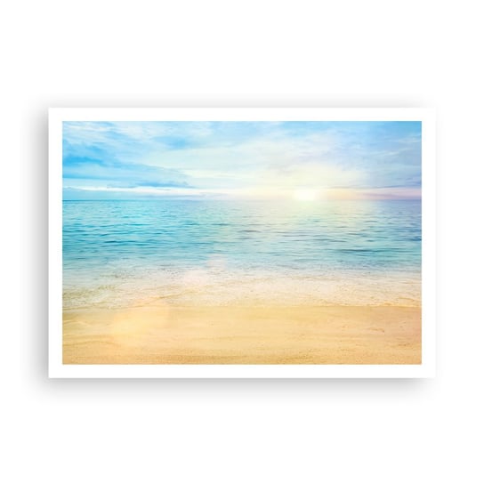 Obraz - Plakat - Wielki błękit - 100x70cm - Morze Widok Plaża - Foto Plakaty bez ramy na ścianę do Salonu Sypialni ARTTOR ARTTOR