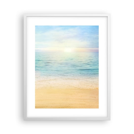 Obraz - Plakat - Wielki błękit - 40x50cm - Morze Widok Plaża - Foto Plakaty w ramie koloru białego do Salonu Sypialni ARTTOR ARTTOR