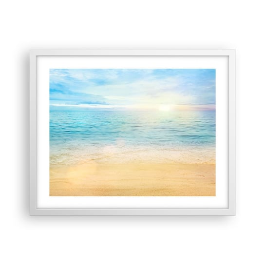 Obraz - Plakat - Wielki błękit - 50x40cm - Morze Widok Plaża - Foto Plakaty w ramie koloru białego do Salonu Sypialni ARTTOR ARTTOR