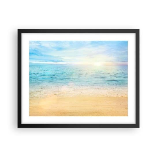 Obraz - Plakat - Wielki błękit - 50x40cm - Morze Widok Plaża - Foto Plakaty w ramie koloru czarnego do Salonu Sypialni ARTTOR ARTTOR