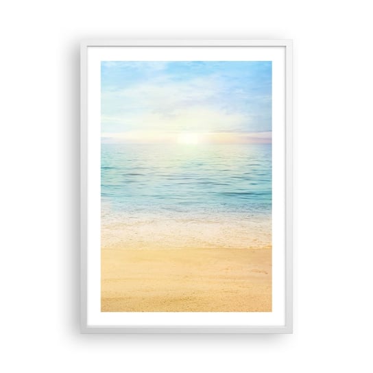 Obraz - Plakat - Wielki błękit - 50x70cm - Morze Widok Plaża - Nowoczesny modny obraz Plakat rama biała ARTTOR ARTTOR
