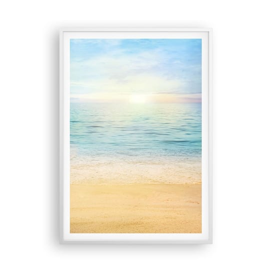 Obraz - Plakat - Wielki błękit - 70x100cm - Morze Widok Plaża - Foto Plakaty w ramie koloru białego do Salonu Sypialni ARTTOR ARTTOR