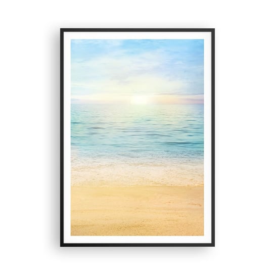 Obraz - Plakat - Wielki błękit - 70x100cm - Morze Widok Plaża - Foto Plakaty w ramie koloru czarnego do Salonu Sypialni ARTTOR ARTTOR