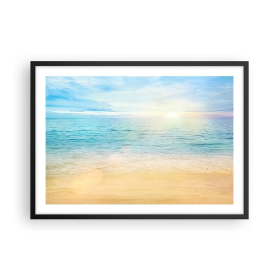 Obraz - Plakat - Wielki błękit - 70x50cm - Morze Widok Plaża - Nowoczesny modny obraz Plakat czarna rama ARTTOR ARTTOR