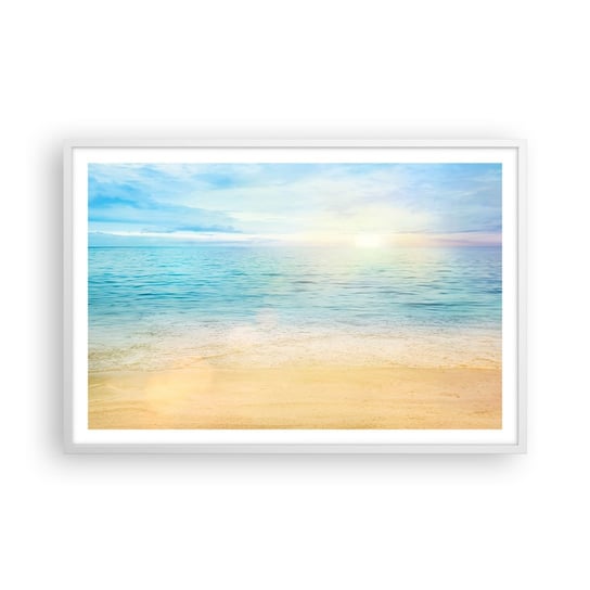Obraz - Plakat - Wielki błękit - 91x61cm - Morze Widok Plaża - Foto Plakaty na ścianę w ramie białej - Plakat do Salonu Sypialni ARTTOR ARTTOR