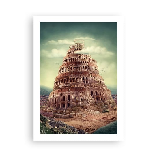 Obraz - Plakat - Wieża Babel - 50x70cm - Wieża Babel Religia - Nowoczesny modny obraz Plakat bez ramy do Salonu Sypialni ARTTOR ARTTOR