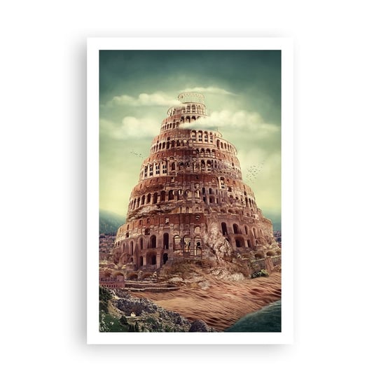 Obraz - Plakat - Wieża Babel - 61x91cm - Wieża Babel Religia - Foto Plakaty na ścianę bez ramy - Plakat do Salonu Sypialni ARTTOR ARTTOR