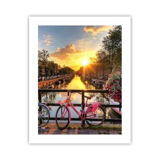 Obraz - Plakat - Wiosenny poranek w Amsterdamie - 40x50cm - Miasto Amsterdam Architektura - Foto Plakaty bez ramy do Salonu Sypialni ARTTOR ARTTOR