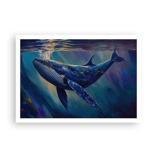 Obraz - Plakat - Witaj w moim świecie - 100x70cm - Wieloryb Ocean Podwodny - Foto Plakaty bez ramy na ścianę do Salonu Sypialni ARTTOR ARTTOR