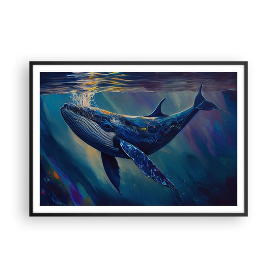 Obraz - Plakat - Witaj w moim świecie - 100x70cm - Wieloryb Ocean Podwodny - Foto Plakaty w ramie koloru czarnego do Salonu Sypialni ARTTOR ARTTOR