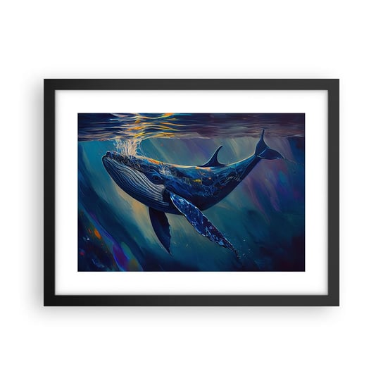 Obraz - Plakat - Witaj w moim świecie - 40x30cm - Wieloryb Ocean Podwodny - Foto Plakaty na ścianę w czarnej ramie - Plakat do Salonu Sypialni ARTTOR ARTTOR