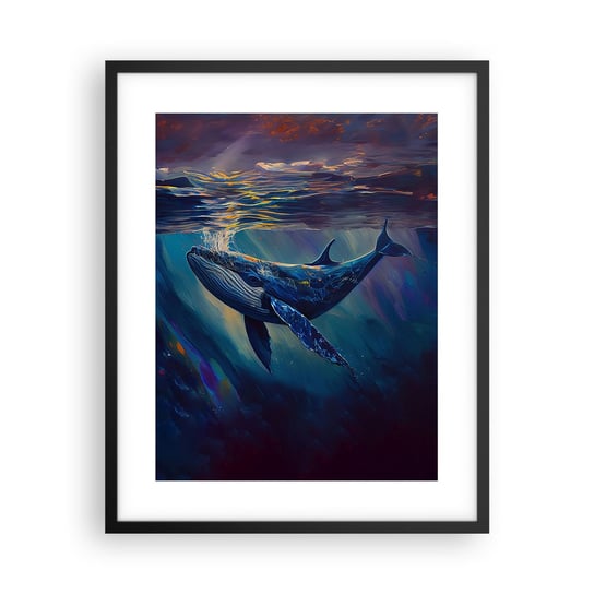 Obraz - Plakat - Witaj w moim świecie - 40x50cm - Wieloryb Ocean Podwodny - Foto Plakaty w ramie koloru czarnego do Salonu Sypialni ARTTOR ARTTOR