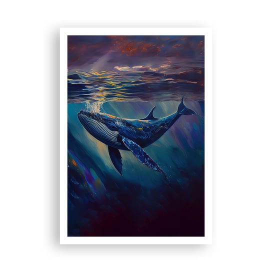 Obraz - Plakat - Witaj w moim świecie - 70x100cm - Wieloryb Ocean Podwodny - Foto Plakaty bez ramy na ścianę do Salonu Sypialni ARTTOR ARTTOR