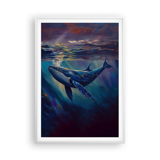 Obraz - Plakat - Witaj w moim świecie - 70x100cm - Wieloryb Ocean Podwodny - Foto Plakaty w ramie koloru białego do Salonu Sypialni ARTTOR ARTTOR