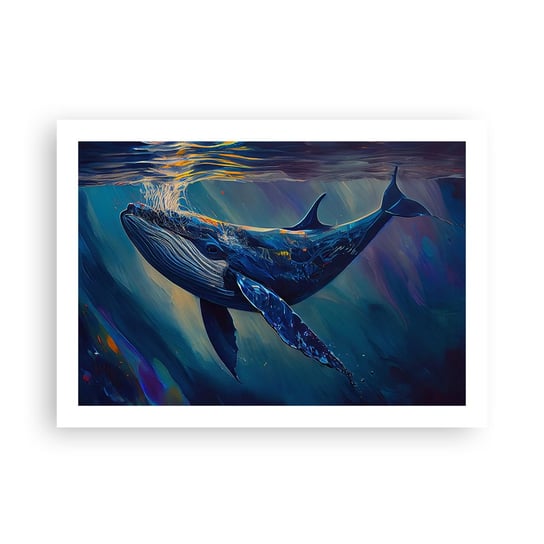 Obraz - Plakat - Witaj w moim świecie - 70x50cm - Wieloryb Ocean Podwodny - Nowoczesny modny obraz Plakat bez ramy do Salonu Sypialni ARTTOR ARTTOR