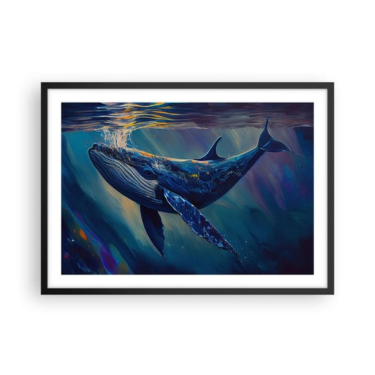 Obraz - Plakat - Witaj w moim świecie - 70x50cm - Wieloryb Ocean Podwodny - Nowoczesny modny obraz Plakat czarna rama ARTTOR ARTTOR