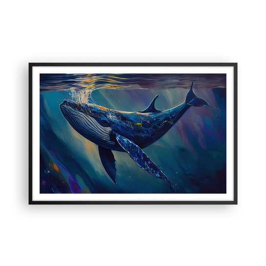 Obraz - Plakat - Witaj w moim świecie - 91x61cm - Wieloryb Ocean Podwodny - Foto Plakaty na ścianę w czarnej ramie - Plakat do Salonu Sypialni ARTTOR ARTTOR
