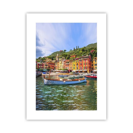 Obraz - Plakat - Włoskie przedpołudnie - 30x40cm - Architektura Portofino Włochy - Foto Plakaty na ścianę bez ramy - Plakat do Salonu Sypialni ARTTOR ARTTOR