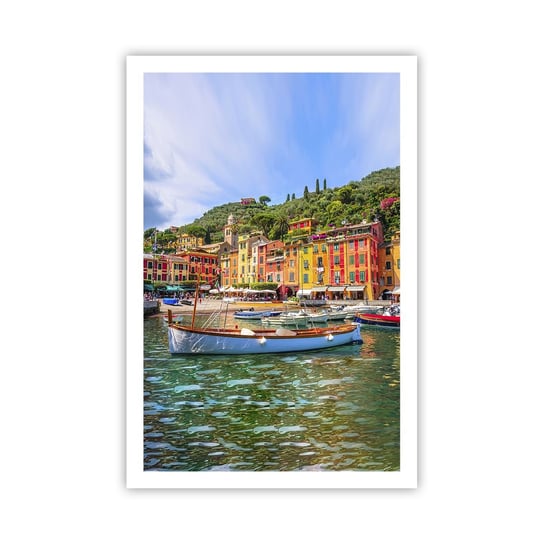 Obraz - Plakat - Włoskie przedpołudnie - 61x91cm - Architektura Portofino Włochy - Foto Plakaty na ścianę bez ramy - Plakat do Salonu Sypialni ARTTOR ARTTOR