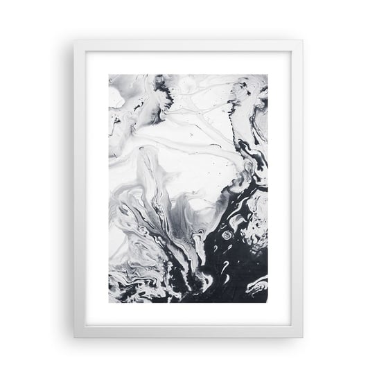Obraz - Plakat - Wnętrze Ziemi - 30x40cm - Abstrakcja Sztuka Czarno-Biały - Foto Plakaty na ścianę w ramie białej - Plakat do Salonu Sypialni ARTTOR ARTTOR