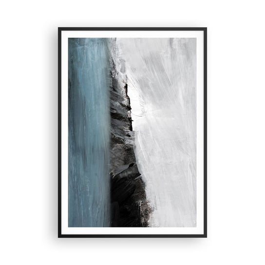 Obraz - Plakat - Woda – ziemia: starcie żywiołów - 70x100cm - Wybrzeże Krajobraz Morze - Foto Plakaty w ramie koloru czarnego do Salonu Sypialni ARTTOR ARTTOR