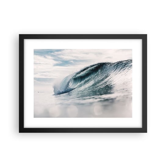 Obraz - Plakat - Wodny szczyt - 40x30cm - Fala Morska Morze Ocean - Foto Plakaty na ścianę w czarnej ramie - Plakat do Salonu Sypialni ARTTOR ARTTOR