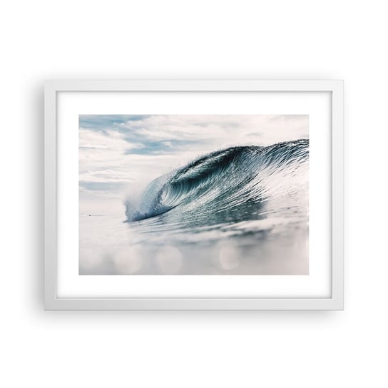 Obraz - Plakat - Wodny szczyt - 40x30cm - Fala Morska Morze Ocean - Foto Plakaty na ścianę w ramie białej - Plakat do Salonu Sypialni ARTTOR ARTTOR