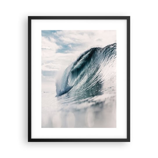 Obraz - Plakat - Wodny szczyt - 40x50cm - Fala Morska Morze Ocean - Foto Plakaty w ramie koloru czarnego do Salonu Sypialni ARTTOR ARTTOR