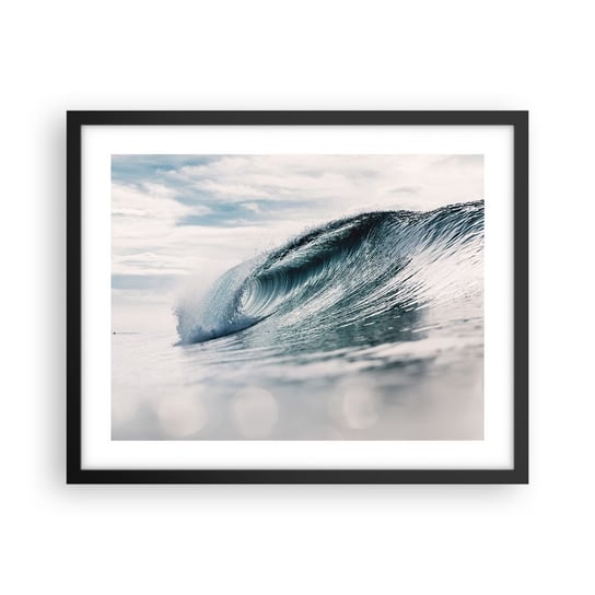 Obraz - Plakat - Wodny szczyt - 50x40cm - Fala Morska Morze Ocean - Foto Plakaty w ramie koloru czarnego do Salonu Sypialni ARTTOR ARTTOR