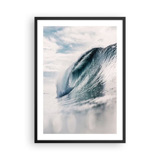 Obraz - Plakat - Wodny szczyt - 50x70cm - Fala Morska Morze Ocean - Nowoczesny modny obraz Plakat czarna rama ARTTOR ARTTOR