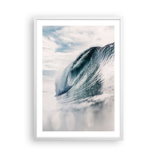 Obraz - Plakat - Wodny szczyt - 50x70cm - Fala Morska Morze Ocean - Nowoczesny modny obraz Plakat rama biała ARTTOR ARTTOR