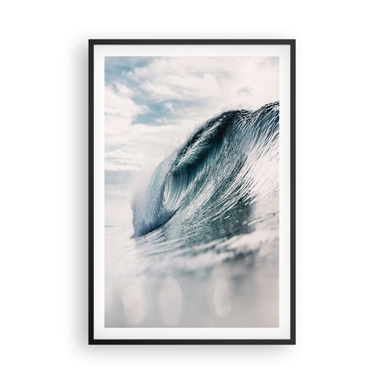Obraz - Plakat - Wodny szczyt - 61x91cm - Fala Morska Morze Ocean - Foto Plakaty na ścianę w czarnej ramie - Plakat do Salonu Sypialni ARTTOR ARTTOR