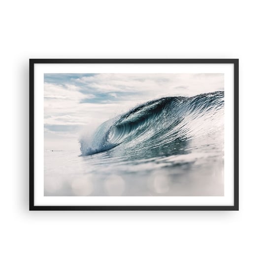 Obraz - Plakat - Wodny szczyt - 70x50cm - Fala Morska Morze Ocean - Nowoczesny modny obraz Plakat czarna rama ARTTOR ARTTOR