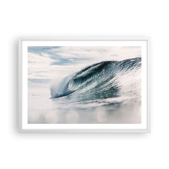 Obraz - Plakat - Wodny szczyt - 70x50cm - Fala Morska Morze Ocean - Nowoczesny modny obraz Plakat rama biała ARTTOR ARTTOR