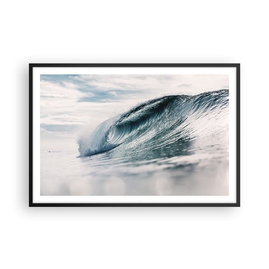 Obraz - Plakat - Wodny szczyt - 91x61cm - Fala Morska Morze Ocean - Foto Plakaty na ścianę w czarnej ramie - Plakat do Salonu Sypialni ARTTOR ARTTOR