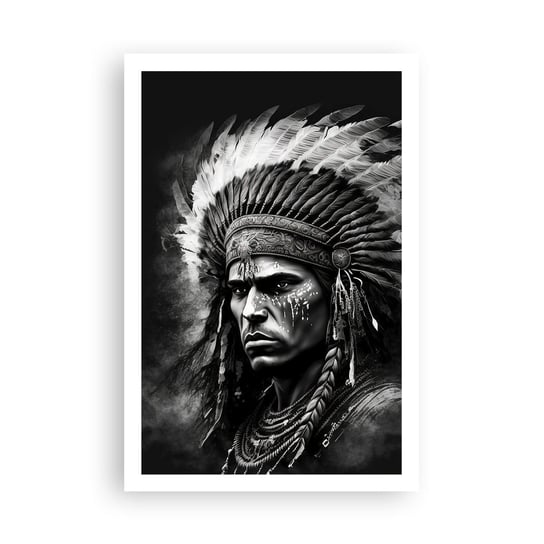 Obraz - Plakat - Wódz i wojownik - 61x91cm - Indianin Plemiona Etniczny - Foto Plakaty na ścianę bez ramy - Plakat do Salonu Sypialni ARTTOR ARTTOR