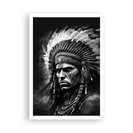 Obraz - Plakat - Wódz i wojownik - 70x100cm - Indianin Plemiona Etniczny - Foto Plakaty bez ramy na ścianę do Salonu Sypialni ARTTOR ARTTOR