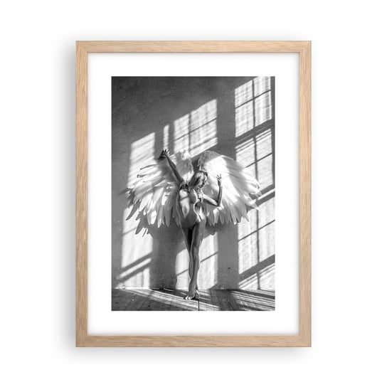 Obraz - Plakat - Wprost z nieba - 30x40cm - Kobieta Modelka Taniec - Foto Plakaty na ścianę w ramie jasny dąb - Plakat do Salonu Sypialni ARTTOR ARTTOR