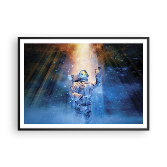 Obraz - Plakat - Wreszcie u celu - 100x70cm - Abstrakcja Astronauta Kosmos - Foto Plakaty w ramie koloru czarnego do Salonu Sypialni ARTTOR ARTTOR