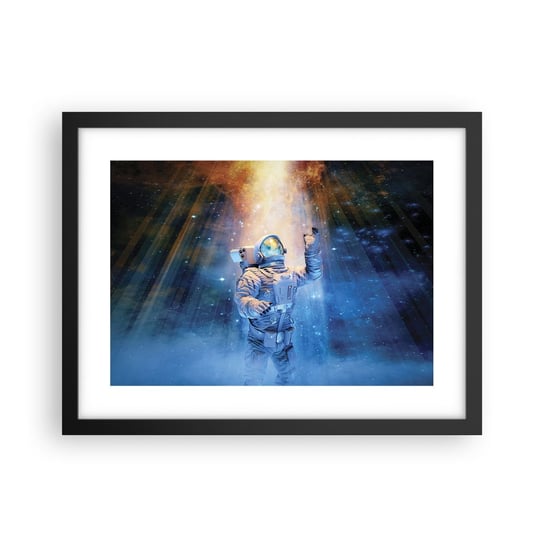 Obraz - Plakat - Wreszcie u celu - 40x30cm - Abstrakcja Astronauta Kosmos - Foto Plakaty na ścianę w czarnej ramie - Plakat do Salonu Sypialni ARTTOR ARTTOR