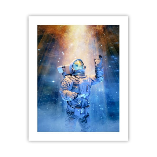 Obraz - Plakat - Wreszcie u celu - 40x50cm - Abstrakcja Astronauta Kosmos - Foto Plakaty bez ramy do Salonu Sypialni ARTTOR ARTTOR