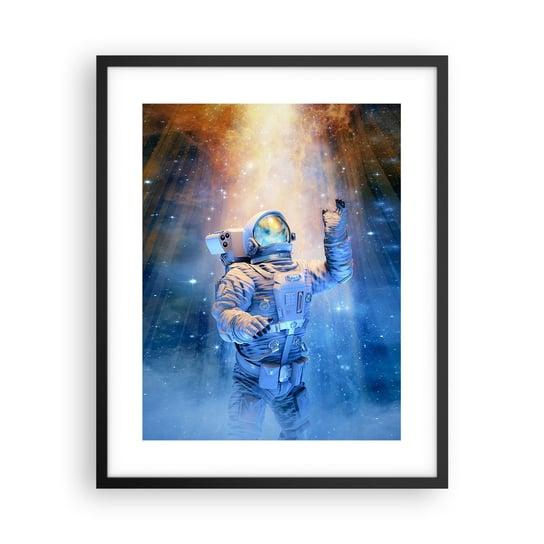 Obraz - Plakat - Wreszcie u celu - 40x50cm - Abstrakcja Astronauta Kosmos - Foto Plakaty w ramie koloru czarnego do Salonu Sypialni ARTTOR ARTTOR