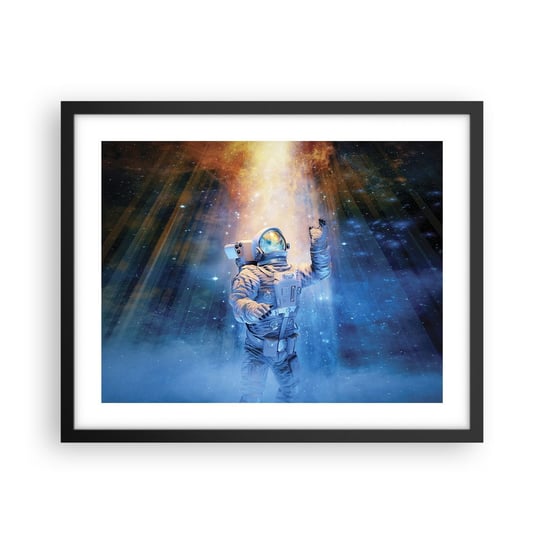 Obraz - Plakat - Wreszcie u celu - 50x40cm - Abstrakcja Astronauta Kosmos - Foto Plakaty w ramie koloru czarnego do Salonu Sypialni ARTTOR ARTTOR