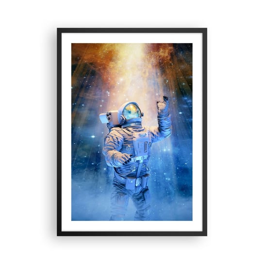 Obraz - Plakat - Wreszcie u celu - 50x70cm - Abstrakcja Astronauta Kosmos - Nowoczesny modny obraz Plakat czarna rama ARTTOR ARTTOR