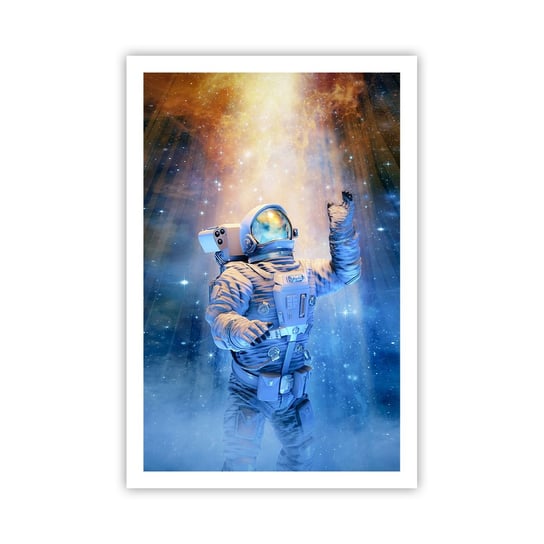 Obraz - Plakat - Wreszcie u celu - 61x91cm - Abstrakcja Astronauta Kosmos - Foto Plakaty na ścianę bez ramy - Plakat do Salonu Sypialni ARTTOR ARTTOR